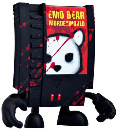 Emo Bear Murderworld - SDCC 2012 figure by Luke Chueh, produced by Squid Kids Ink. Front view.