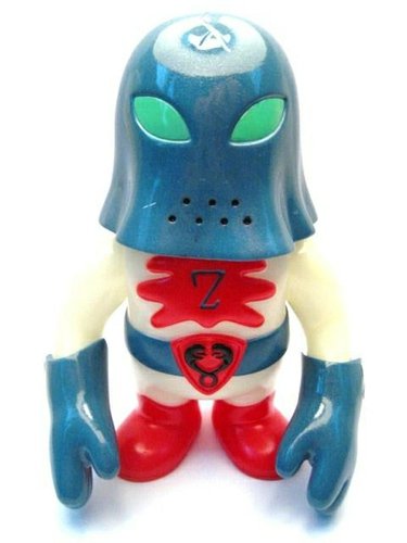 Hood Zombie - Lucky Bag 11 GID Blue/Red Edition  figure by Brian Flynn, produced by Super7. Front view.