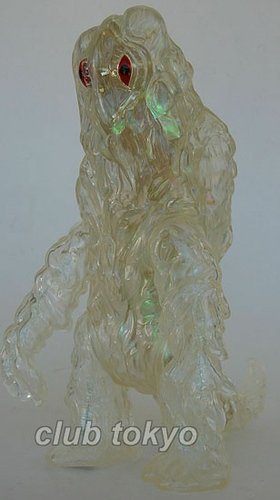 Hedorah Bullmark Reissue Clear Tinsel figure by Yuji Nishimura, produced by M1Go. Front view.