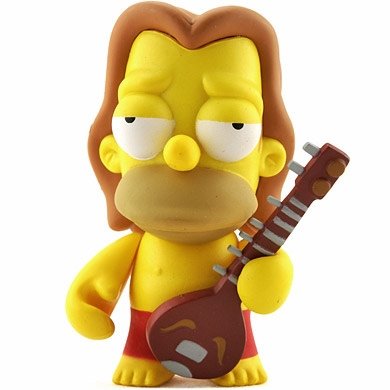 Hippie Homer figure by Matt Groening, produced by Kidrobot. Front view.