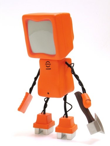 Mainframe - Solid Orange  figure by Dean Bradley, produced by Strangeco. Front view.