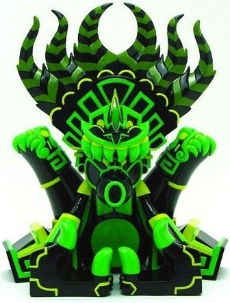 Ozomahtli - Jungle, Kidrobot Exclusive figure by Jesse Hernandez, produced by Bic Plastics. Front view.