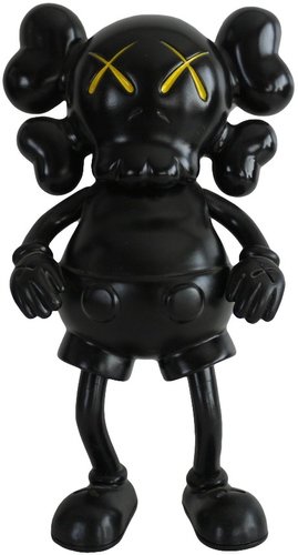 KAWS x Bounty Hunter Companion - Black figure by Kaws, produced by Bounty Hunter (Bxh). Front view.