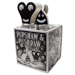Pupshaw & Pushpaw figure by Jim Woodring, produced by Presspop. Front view.