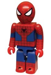 The Amazing Spider-Man - Kubrick 100% figure by Marvel, produced by Medicom Toy. Front view.
