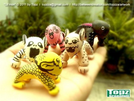 Lilmon figure by Topz Greenfull. Front view.