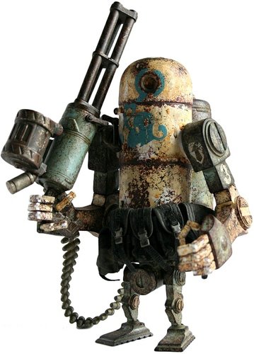 Deep Powder Bertie Mk 2 figure by Ashley Wood, produced by Threea. Front view.