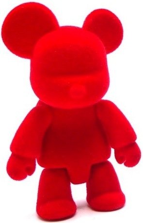 Qee - Flocked Red figure by Toy2R, produced by Toy2R. Front view.