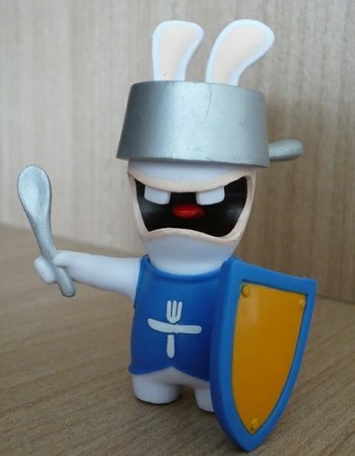 Knight with Pot Rabbid figure by Ubiart Toyz, produced by Ubisoft. Front view.