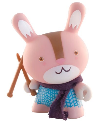 Knitty Dunny figure by Cw, produced by Kidrobot. Front view.