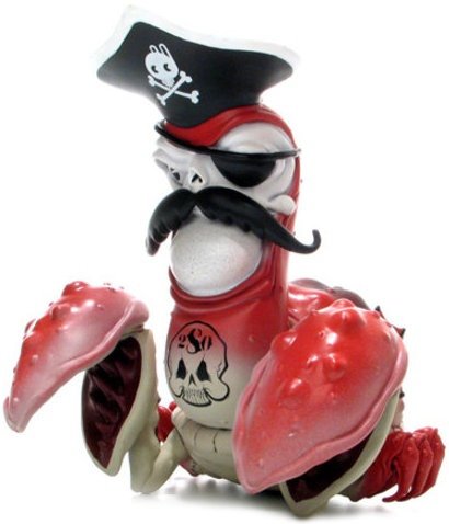 Cap’n Rotnclaw figure by Greg Craola Simkins, produced by Strangeco. Front view.