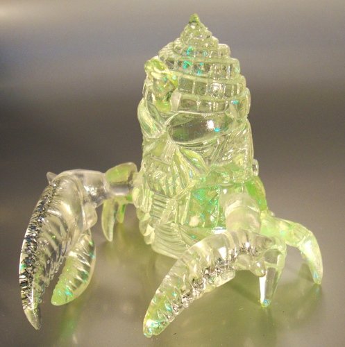 King Jinx - Clear w/ Green Fibers figure by Paul Kaiju. Front view.