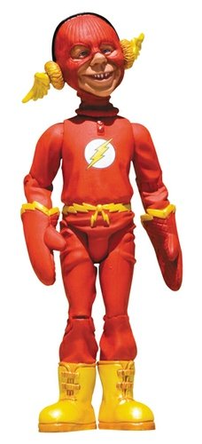 Alfred as The Flash figure, produced by Dc Direct. Front view.