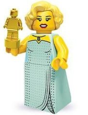 Hollywood Starlet figure by Lego, produced by Lego. Front view.