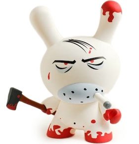 Redrum Dunny -The Shining (Chase) figure by Frank Kozik, produced by Kidrobot. Front view.