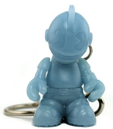 Blue Glow figure, produced by Kidrobot. Front view.