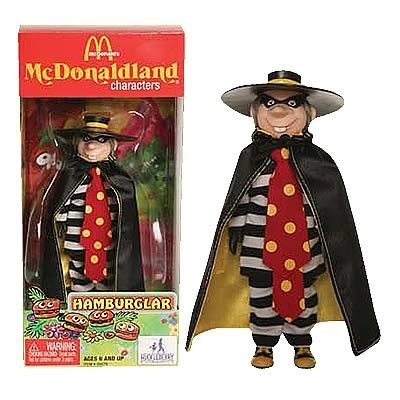 Hamburglar McDonaldland series figure by Huckleberry Toys, produced by Huckleberry. Front view.