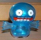 Blue Chupacabra figure by David Horvath, produced by Wonderwall. Front view.