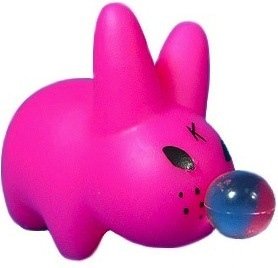 Pink Bubblegum figure by Frank Kozik, produced by Kidrobot. Front view.