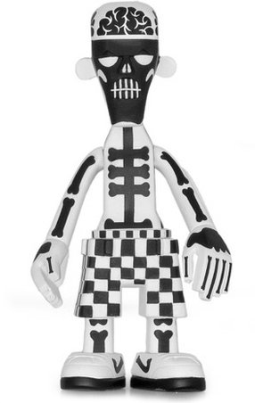 B/W White Body Black Bone 009 figure by Michael Lau, produced by Crazysmiles. Front view.