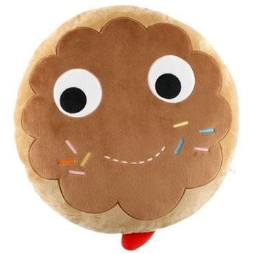 Yummy Donut 12 Brown Plush figure by Heidi Kenney, produced by Kidrobot. Front view.