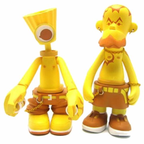 NY Fat Crylon & Tattoo Yellow Set figure by Michael Lau, produced by Crazysmiles. Front view.