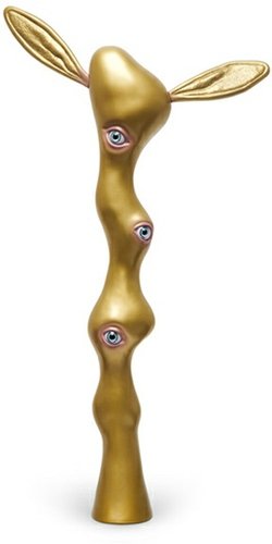 YHWH Gold figure by Mark Ryden, produced by Necessaries Toy Foundation. Front view.