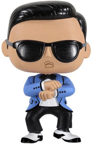 Psy - Gangnam Style figure, produced by Funko. Front view.