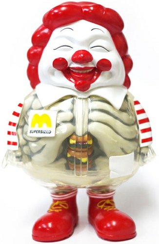 X-ray MC Supersized - Hamburger figure by Ron English, produced by Secret Base. Front view.
