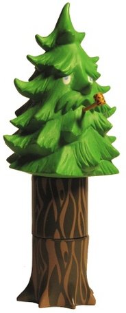 Dour Fir figure by Jesse Ledoux, produced by Kidrobot. Front view.