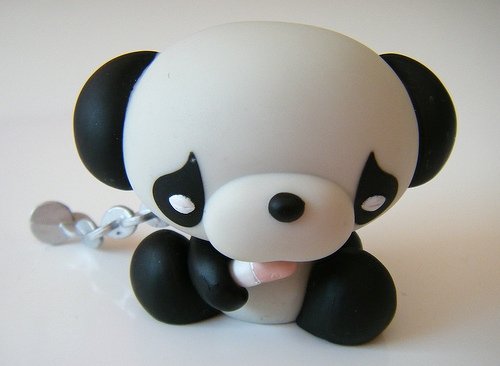 Safari Panda figure by Junko Mizuno, produced by Kidrobot. Front view.