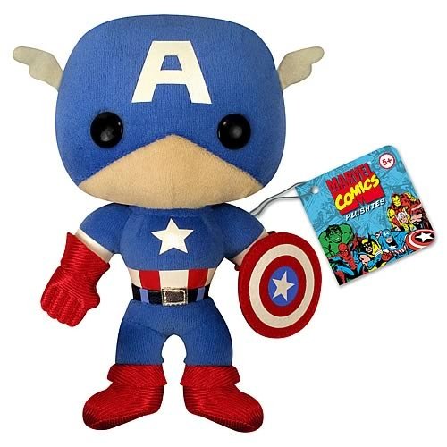 Captain America 7 Plush  figure by Marvel, produced by Funko. Front view.