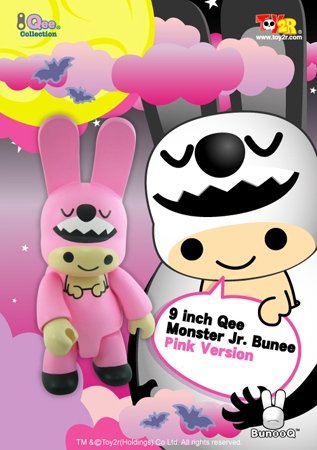 Qee Monster Jr. Bunee Pink figure, produced by Toy2R. Front view.