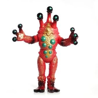 Alien Argus - Red Edition figure by Mark Nagata, produced by Max Toy Co. X Tag. Front view.