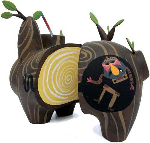 Chopped Wood Labbit  figure by Amanda Visell. Front view.