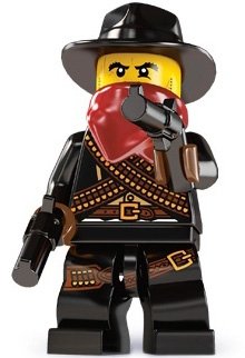Bandit figure by Lego, produced by Lego. Front view.