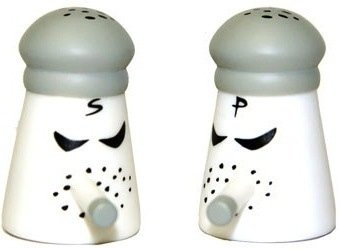 Sam & Pete figure by Frank Kozik, produced by Kidrobot. Front view.