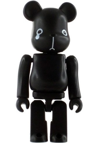 Reborn Be@rbrick 100% - Black figure by Eric So, produced by Medicom Toy. Front view.