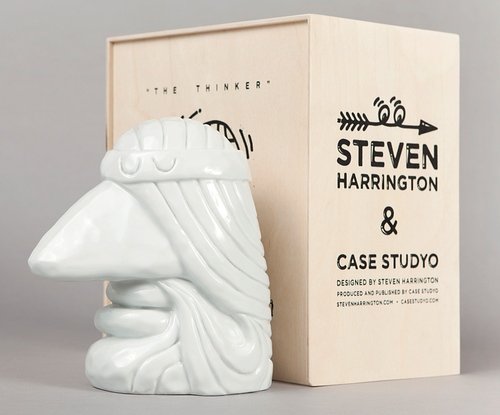 The Thinker figure by Steven Harrington, produced by Case Studyo. Front view.