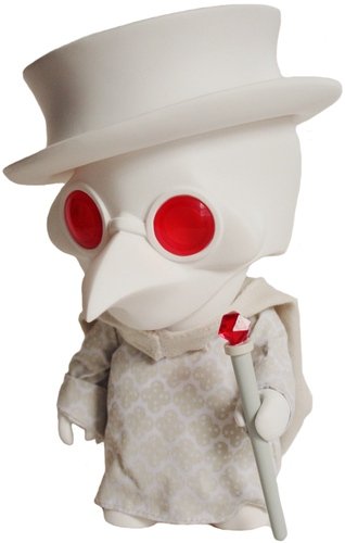 Playge Doctor - Albino figure by Ferg, produced by Playge. Front view.