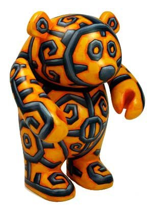 Tribal Tiger bear figure by Cameron Tiede. Side view.
