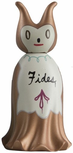 Trust figure by Gary Baseman, produced by Kidrobot. Front view.