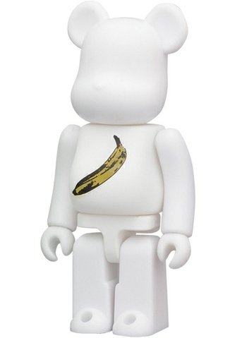 Andy Warhol Banana - Pattern Be@rbrick Series 23 figure, produced by Medicom Toy. Front view.