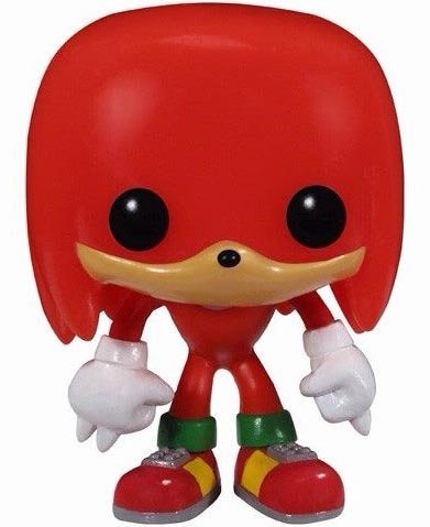 Knuckles figure, produced by Funko. Front view.