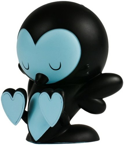 Love Birds - Black  figure by Kronk, produced by Kidrobot. Front view.
