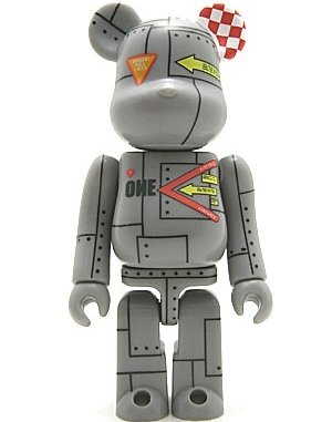 Be@r Force One Be@rbrick 100% - Be@rplane figure by Nike, produced by Medicom Toy. Front view.