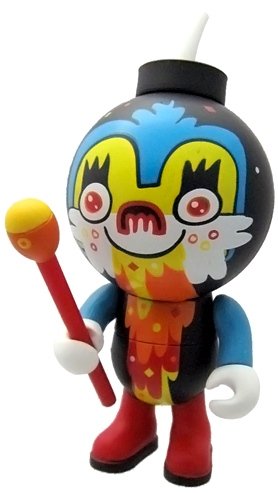 Hurley Magic Vomit Mouth figure by Jon Burgerman, produced by Jamungo. Front view.