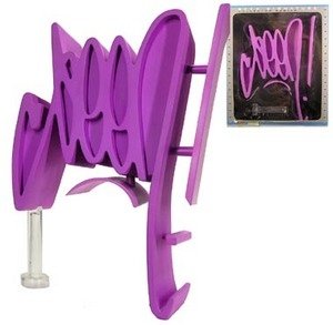 Seen Tag - Purple figure by Seen, produced by Toy Tokyo. Front view.