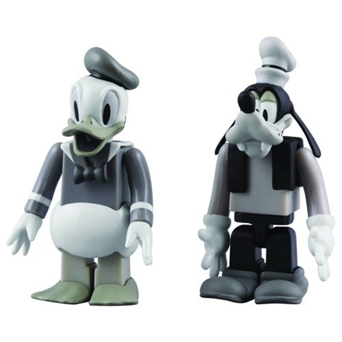 Donald Duck & Goofy set figure by Disney, produced by Medicom Toy. Front view.
