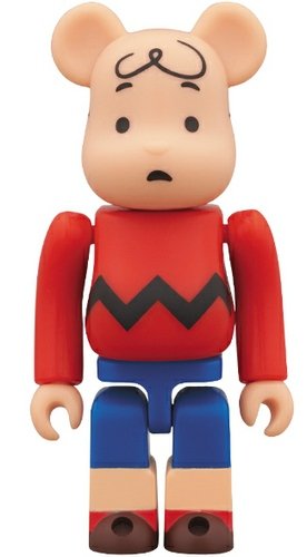 Charlie Brown Be@rbrick 100% figure by Charles M. Schulz, produced by Medicom Toy. Front view.